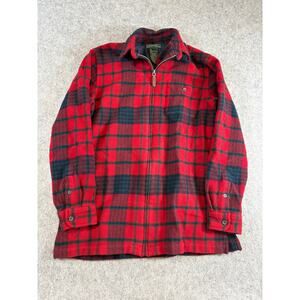Lauren Ralph Lauren Jacket Womens Medium Red Plaid Lambswool Flannel Shacket